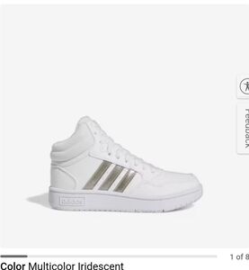 Adidas White Silver High-Top Sneakers with Textured Leather